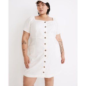 Madewell White Button-Front Mini Dress